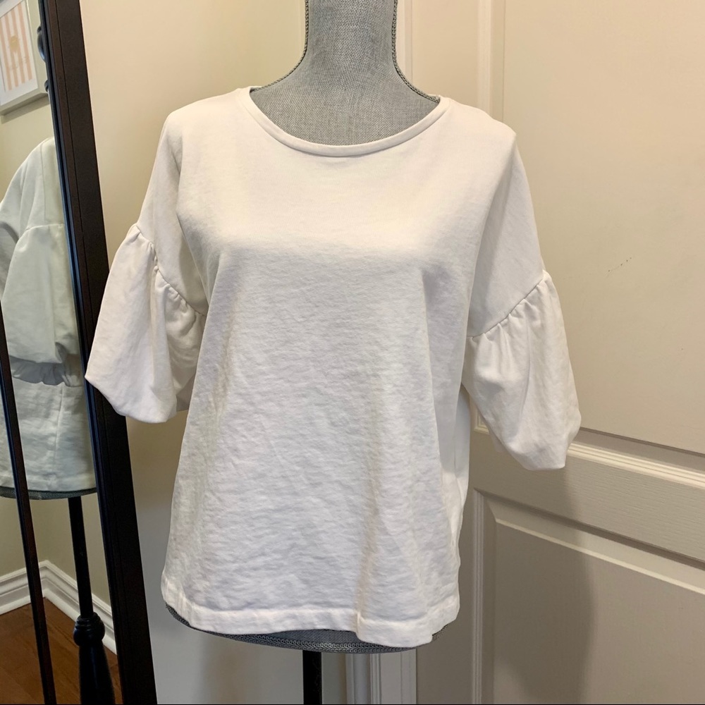 H&M balloon sleeve sweater white